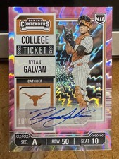 2025 CONTENDERS NIL COLLEGE TICKET RYLAN GALVAN AUTO /99 PINK LAZER HOLO TEXAS