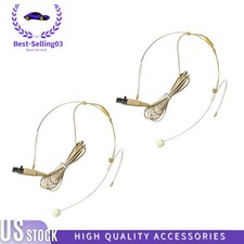 2x For Shure Wireless System Headset Mic Headworn Microphone Mini XLR 4 Pin TA4F