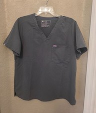 Figs Technical Collection Gray Unisex Scrub Top L EUC