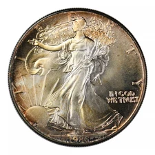 1986 American Silver Eagle Mint State Toner