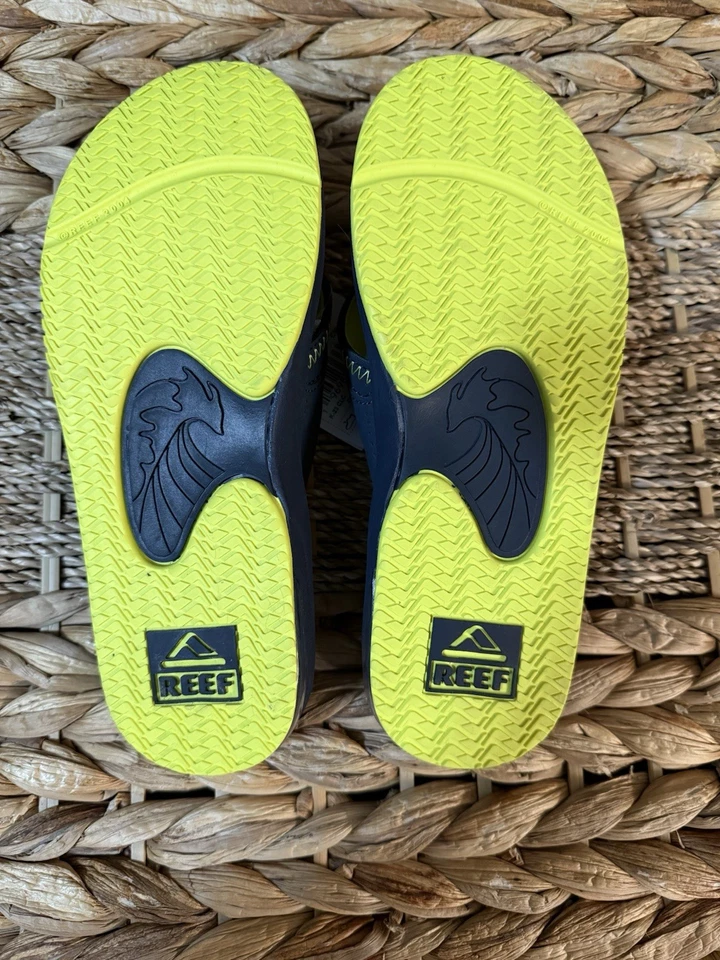 Sandalias de abanico Reef para niños azul marino lima talla 4 Foto 3 de 4