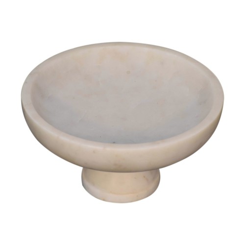 Handcrafted White Marble Fruit Bowl – Natural Stoneware - Picture 2 of 4