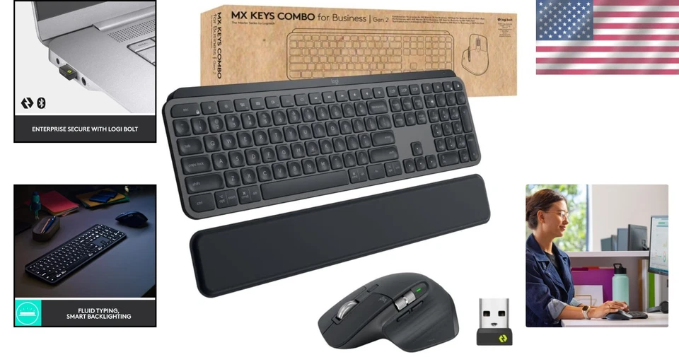 Logitech MX Keys & Mouse Set | Gen 2, Quiet Clicks, Graphite - Image 2 of 4