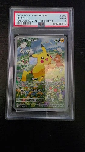 2024 POKEMON SVP EN-SV BLACK STAR PROMO PALDEA ADVENTURE CHEST 088 PIKACHU PSA 9