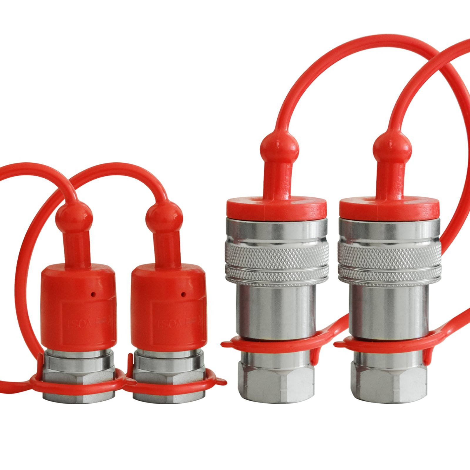 1/2" Ag Hydraulic ISO 5675 Quick Connect Tractor Couplers with Dust Cap - 4 SET