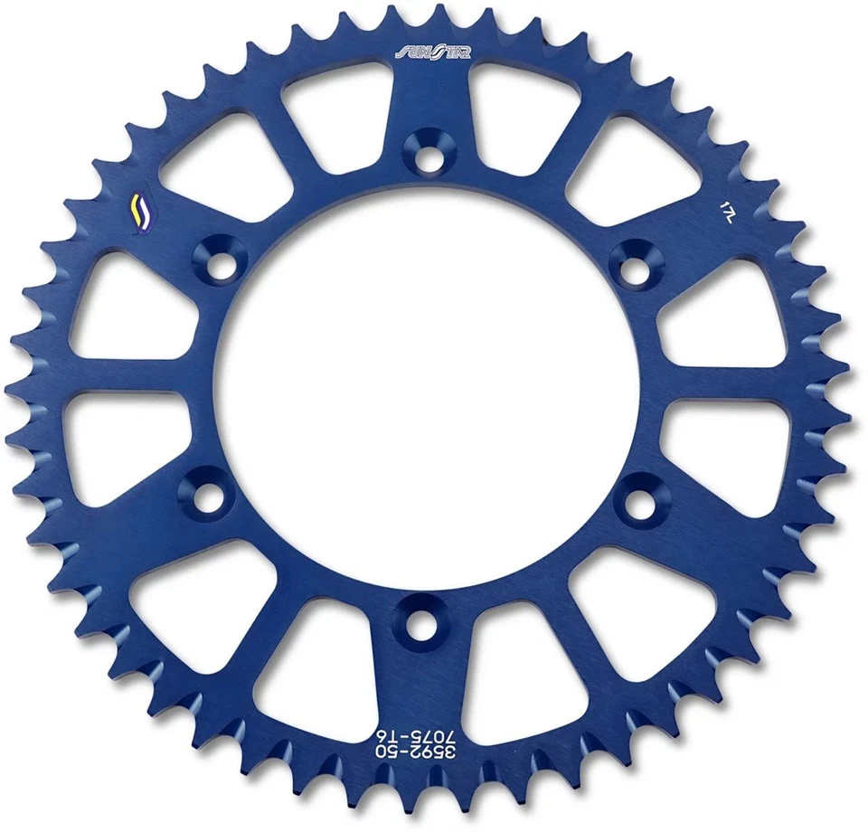 Sunstar Aluminum Rear Sprocket 50 TOOTH Blue Yamaha YZ125 YZ250 YZ250F YZ450F - Image 2 of 2