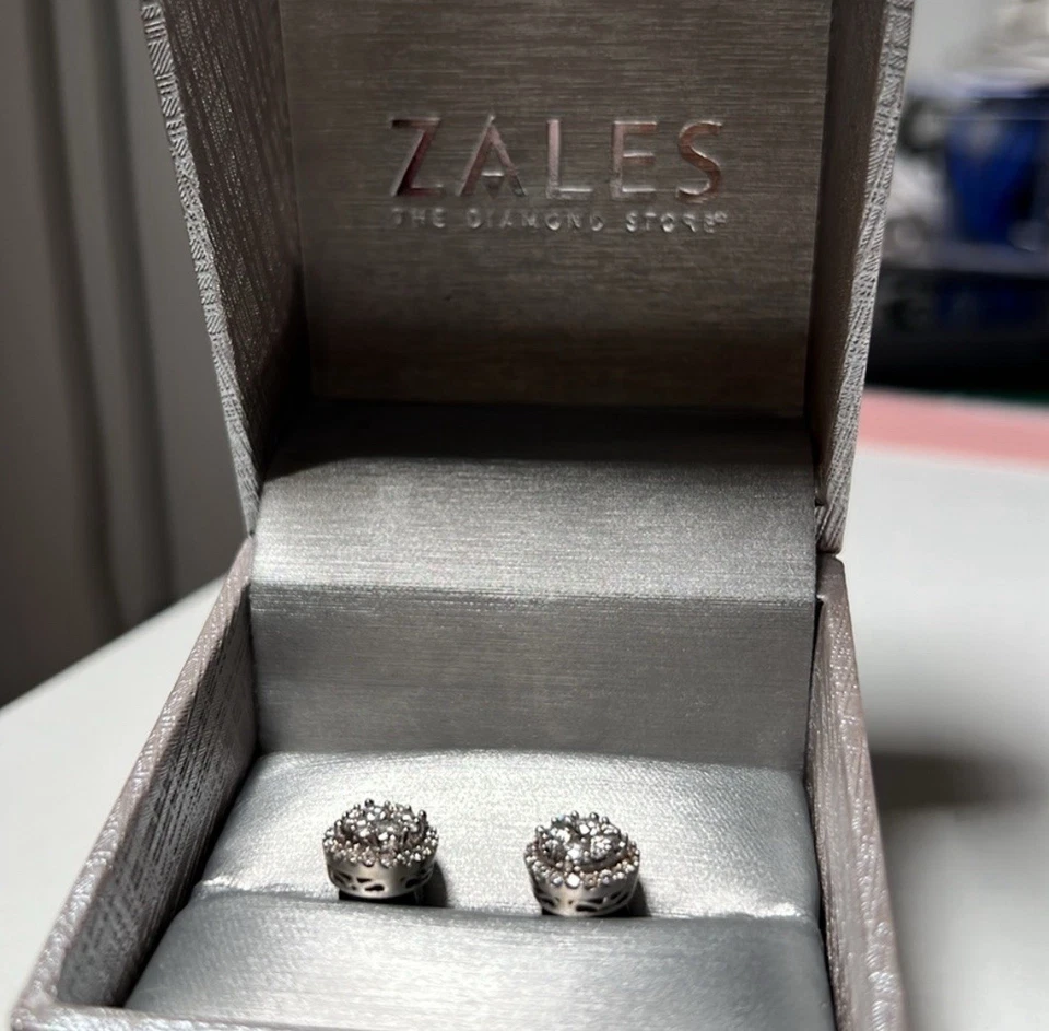 Zales Diamond Earrings 1ct - Image 3 of 3