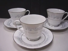 Creamer, Sugar Bowl 3 Footed Cups & Saucers - Marywood by NORITAKE