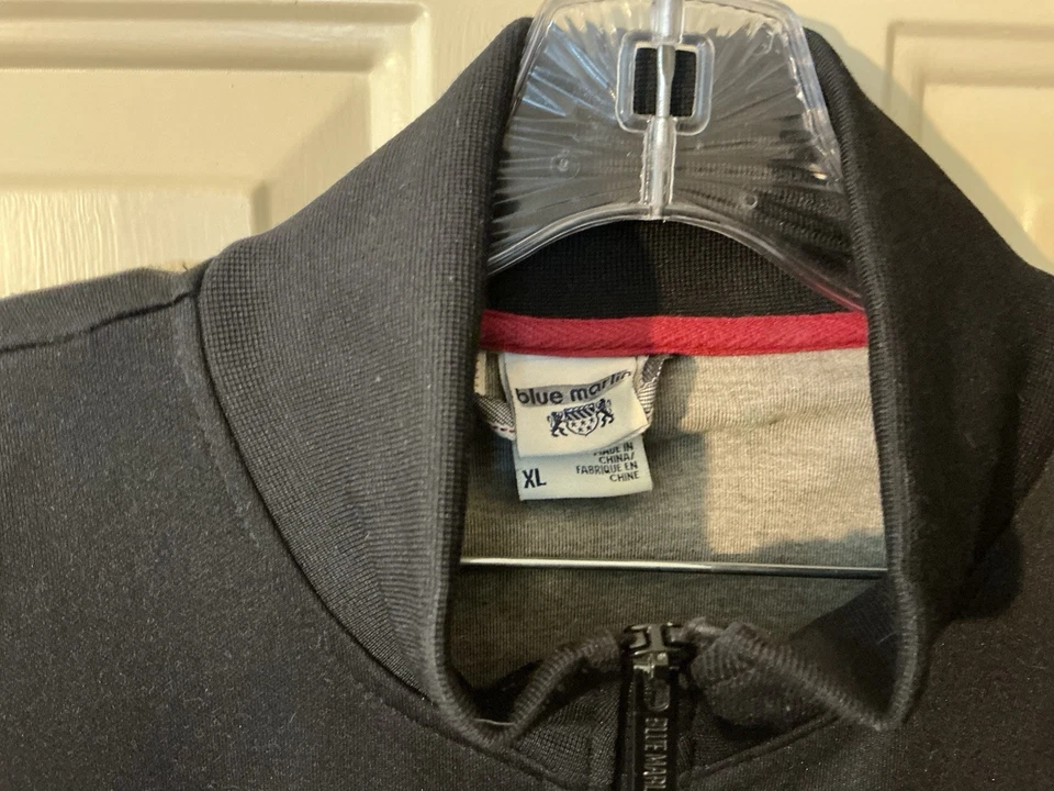 Chaqueta deportiva vintage Roma con cremallera estilo Blue Marlin - negra - XL para hombre Foto 3 de 3