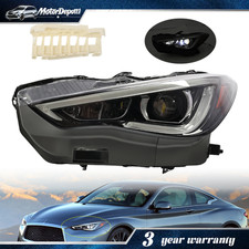 For 2017-2022 Infiniti Q60 Driver Side Projector Headlight W Afs Led Drl