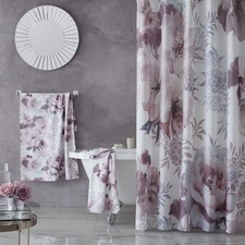 Image of Catherine Lansfield Dramatic Floral Shower Curtain Blush Pink