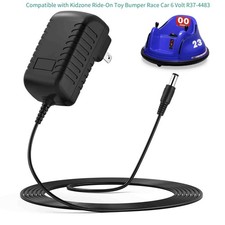 6V AC Adapter for Kidzone Ride-On Toy Bumper Race Car 6 Volt R37-4483 DC Charger