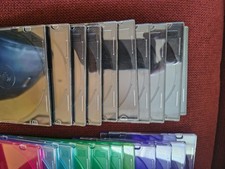 Lot of 22 Slim CD DVD Disc Storage Jewel Cases Black and Colors