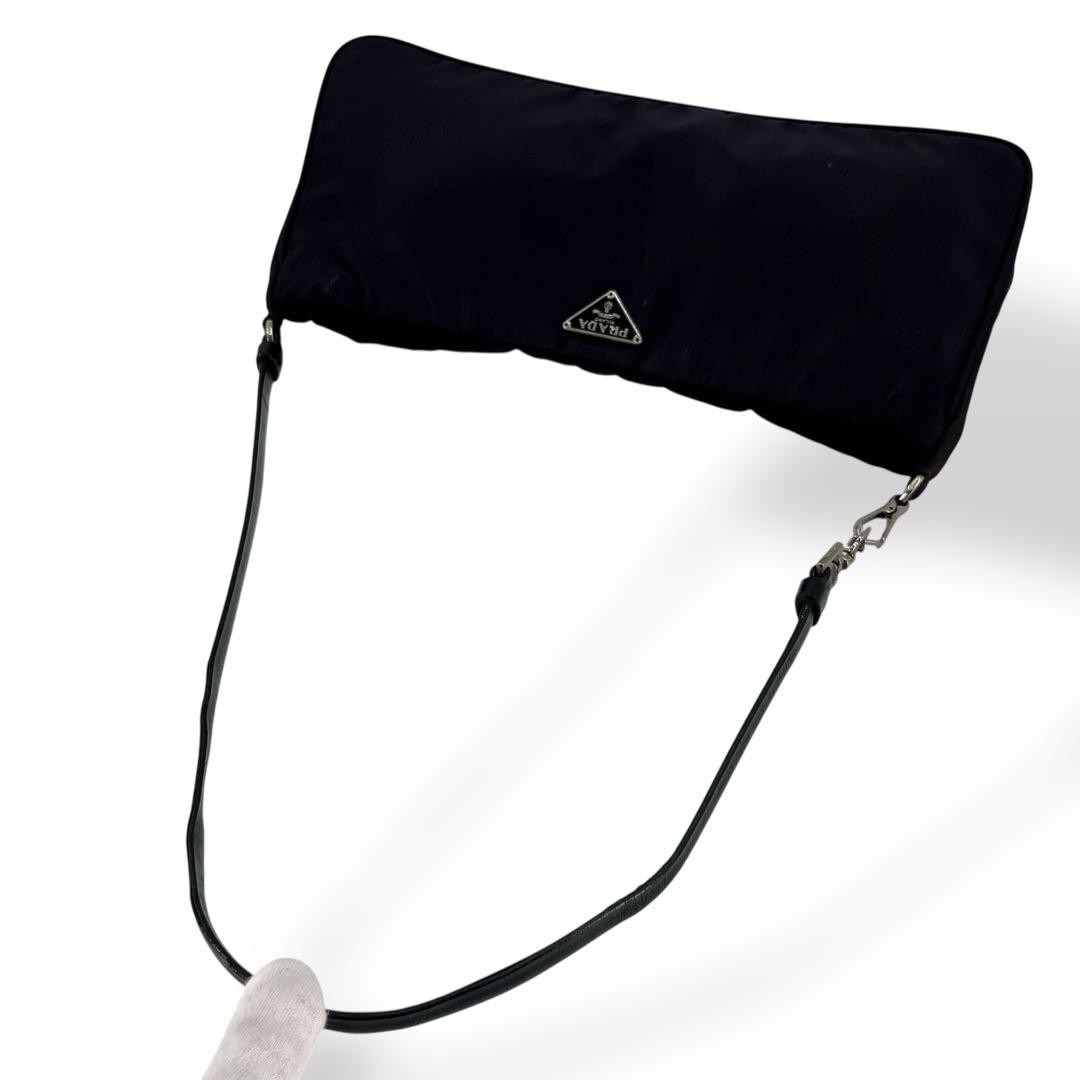 PRADA Accessory Pouch Triangle Logo One Shoulder Bag Nylon Purple Y2K thumbnail 5