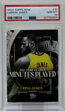 LeBron James PSA 10 - 2024 Topps Now ‘Most Minutes Played’ - Lakers, Cavaliers