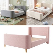 Kinderbett Polsterbett Einzelbett Schlittenbett mit kosmischem Muster 90 x 200cm