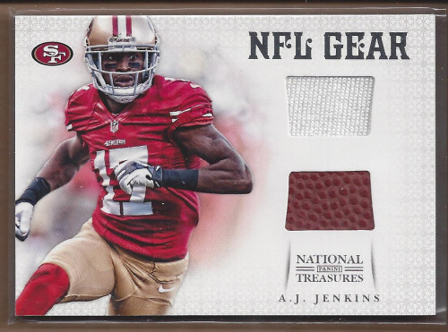 AJ Jenkins Panini National Treasures Rookie NFL Gear Dual Materials #16 Base