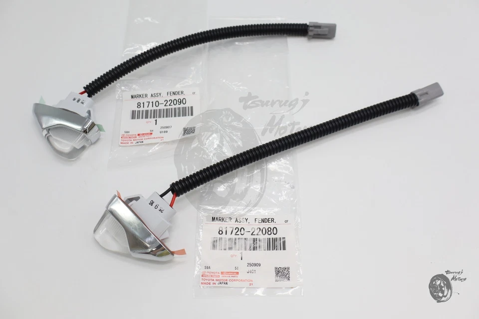 Toyota Genuino Mark2 JZX10# 96- Unidad de lámpara de marcador de guardabarros izquierda y derecha conjunto OEM JDM Foto 2 de 4