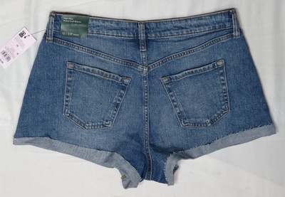 WILD FABLE WOMEN BLUE JEAN SHORTS JORTS 10 2.5'' HIGH RISE ROLLED CUFF DENIM NEW
