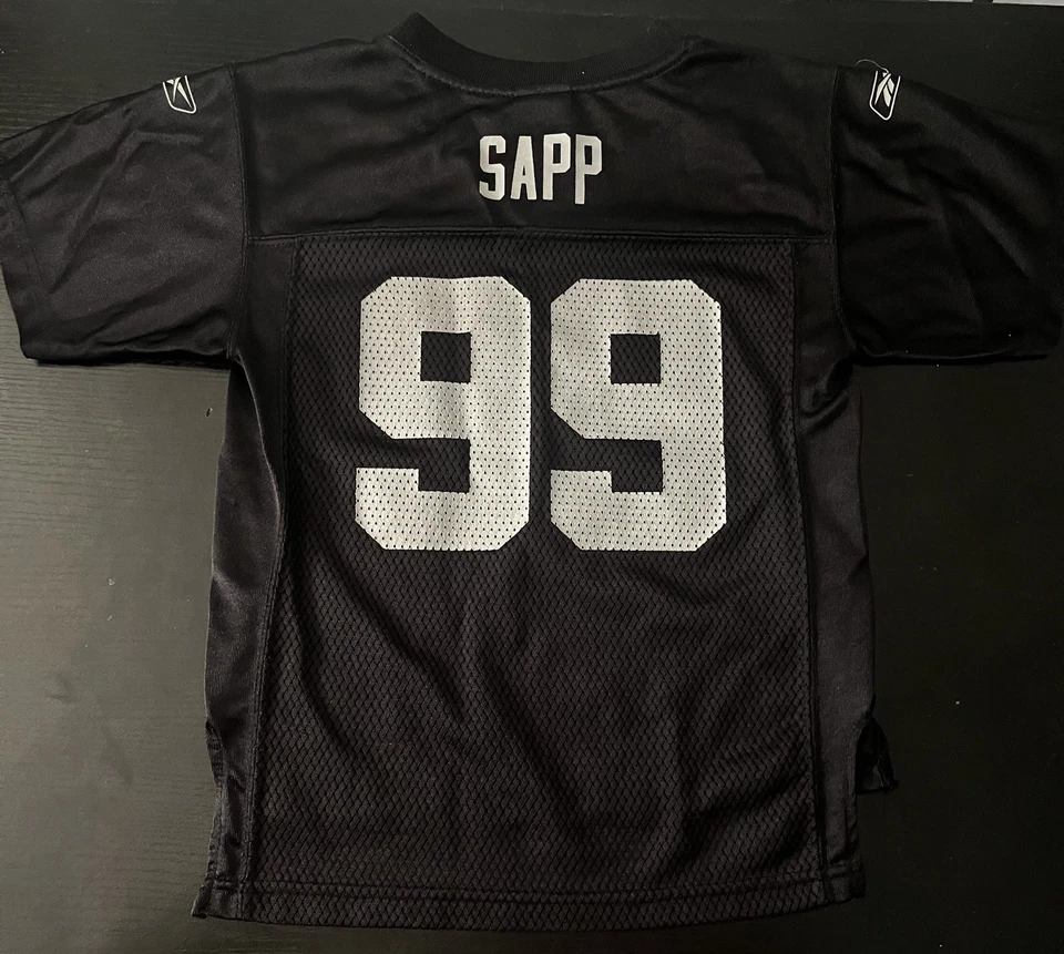 Camiseta deportiva Oakland Raiders Warren Sapp Reebok juvenil mediana 5-6 Foto 2 de 4