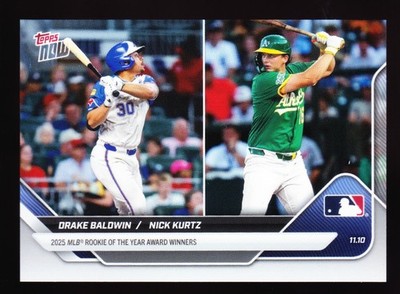 Drake Baldwin Braves Nick Kurtz A's Rookie Of The Year 2025 Topps NOW OS-3 ROY
