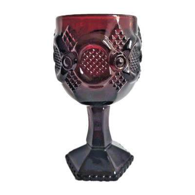 Vtg Avon Cape Cod Ruby Red Dessert Wine Goblet Shot Glass Thick 4 3/4'' Mint