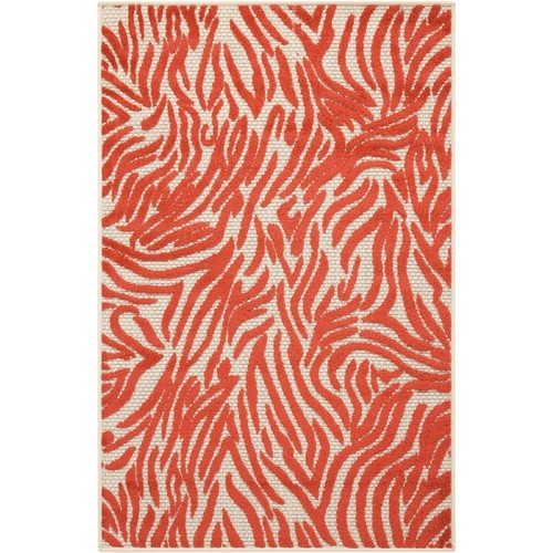 Nourison Animal Print Indoor/ Outdoor Area Rug Red 2'8" x 4'