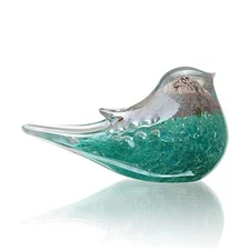 SPI Home 83021 - Figura decorativa de cristal con diseño de pájaro plateado y 