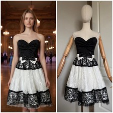 Vintage 80s Gunne Sax Jessica McClintock Strapless Dress Lace Party Prom Sz 5