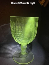 Grape Pattern Glass Stemware Goblet with Manganese