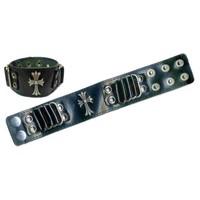 The Rock Shop Lederarmband - Cross Schwarz