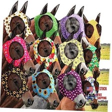 12 Pieces Horse Fly Mask Bulk Large Flower Patterns