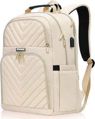 Travel Laptop Backpack for Women, 15.6 Inch Quilted Work Backpack Purse with USB