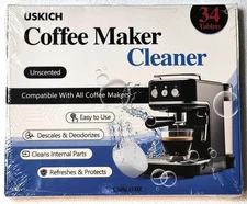 Coffee Machine Cleaner Descaler Tablets 34 Pack, Coffee Maker Cleaner NEW