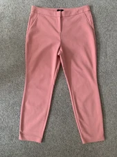 Papaya Collection Cropped Trousers High Rise Straight Pink UK 16