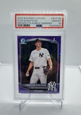 2025 Bowman Chrome Prospects Purple Shimmer Refractor 105/250 Cam Schlittler