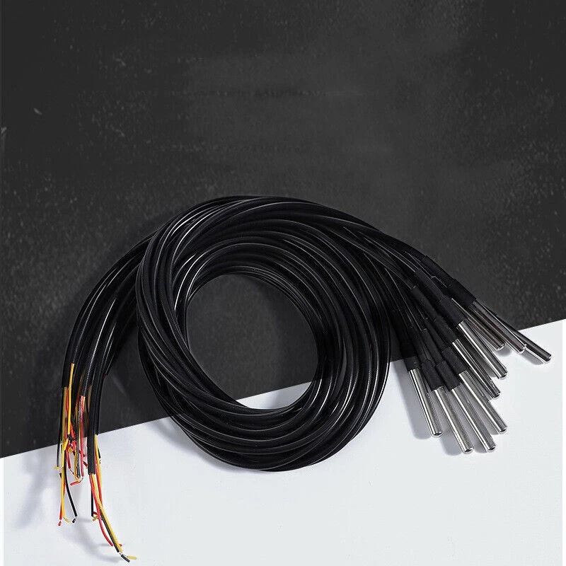 10x Temperaturfühler DS18B20 Digital Thermosensor Temperatur-sensor Wasserdicht - Bild 3 von 4