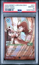 2024 DISNEY LORCANA EN 6-AZURITE SEA 211 DAISY DUCK - PIRATE CAPTAIN PSA 10