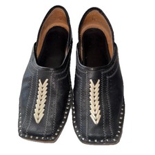 Men's sz7 Mojari Handmade Leather Khussa Shoes Traditional Indian Punjabi Jutti