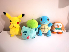 Pokemon Pikachu Bulbasaur Squirtle Rowlet 8 inch Plushies - AUTHENTIC 2024