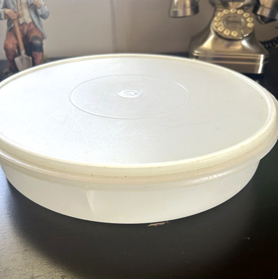 Vintage Tupperware 12'' Round Pie Cookie Cupcake Carrier Container w Lid