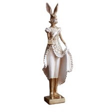 Deko-Hase mit Kleid Vintage Deko-Hase Nostalgisch f&uuml;r Flur, Regal, Sammler