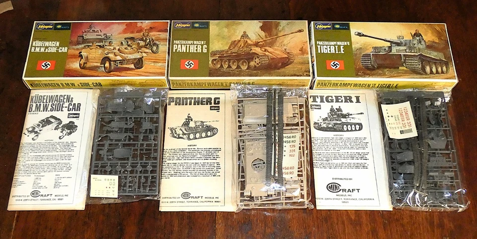 10 Hasegawa Mini Craft Tanks Vehicles Model Kits 1/72 German U.S. Japan British - Image 4 of 4