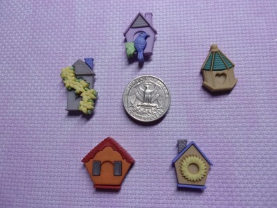Bird House needle minders by SandrasStitchStash