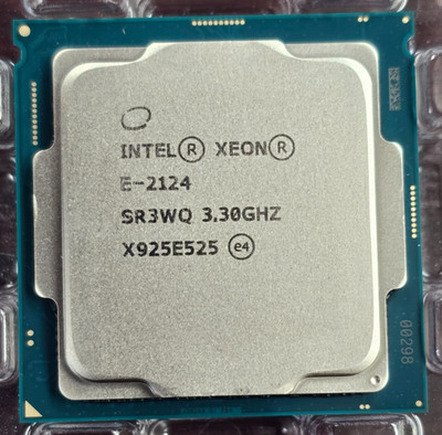 (1) Intel Xeon E-2124 SR3WQ 3.30GHz 8MB LGA1151 Socket CPU Processor, Tested