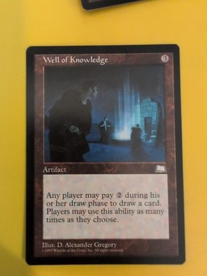 Brunnen des Wissens. Artefakt alt Vintage. Weatherlight Magic the Gathering Karte.
