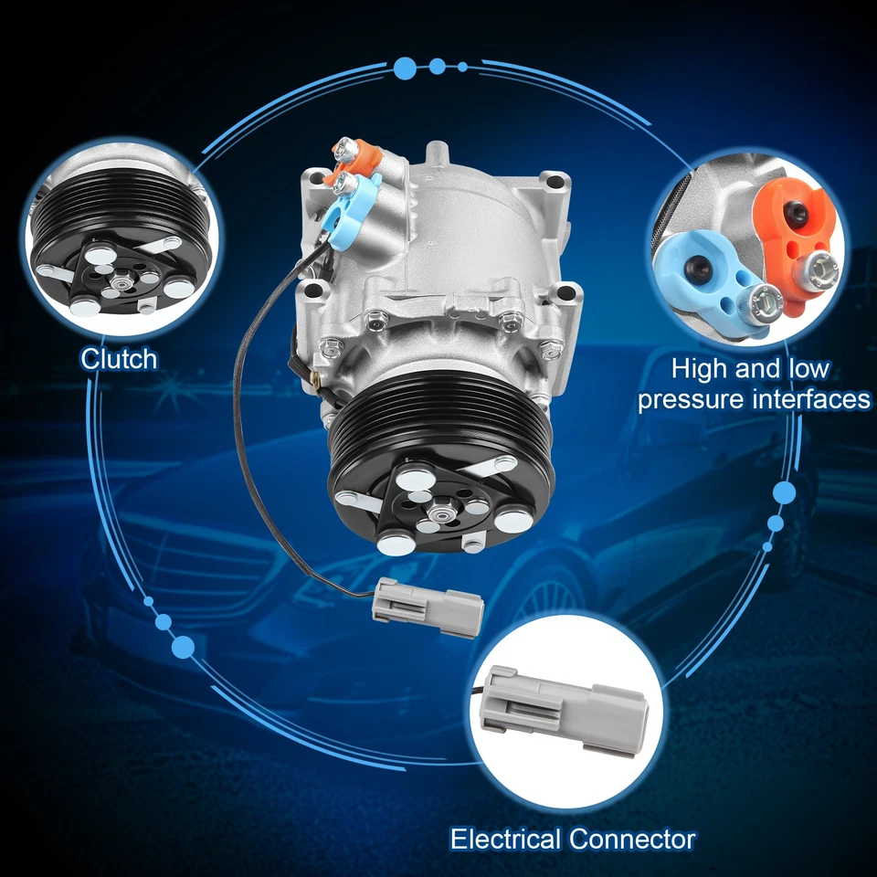 Compresor de aire acondicionado ECCPP para Chrysler Sebring 2001-2006 Dodge Stratus 2001-2004 Foto 3 de 4