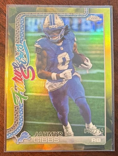 2025 Topps Chrome Jahmyr Gibbs Future Stars Yellow Refractor /275 #FS-10 Lions