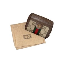 Gucci GG Web Ophidia Zip Around Card Case Wallet - Authentic With Box