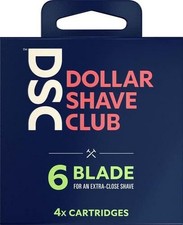 Dollar Shave Club 6 Blade Cartridge Refill- 4 Ct New